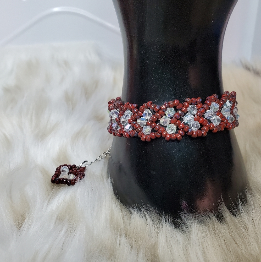 COPY - Handmade Beaded Heart shaped bracelet